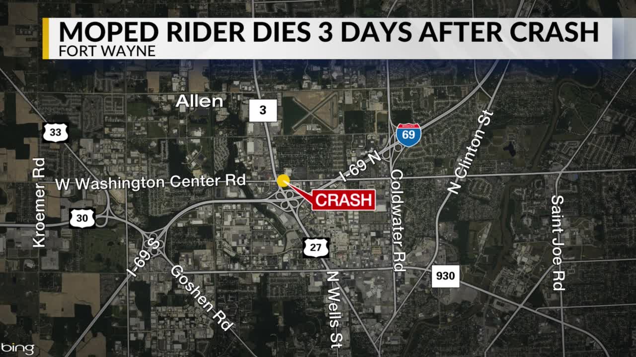 Moped rider dies 3 days after crash in north Fort Wayne WANE 15