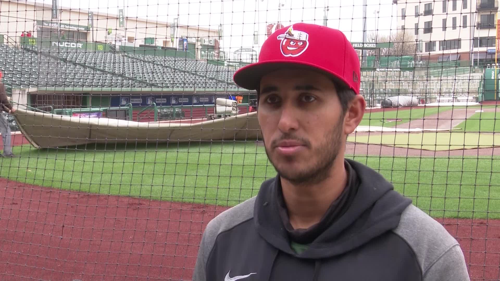 TinCaps catcher Anthony Vilar full practice interview 4/1/2024 WANE 15