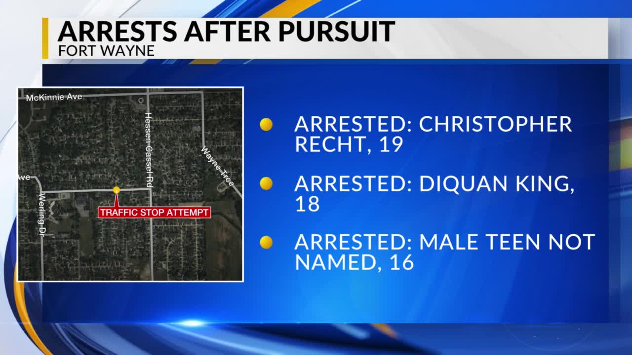 3 teens arrested after pursuit, shots fired in Fort Wayne early ...