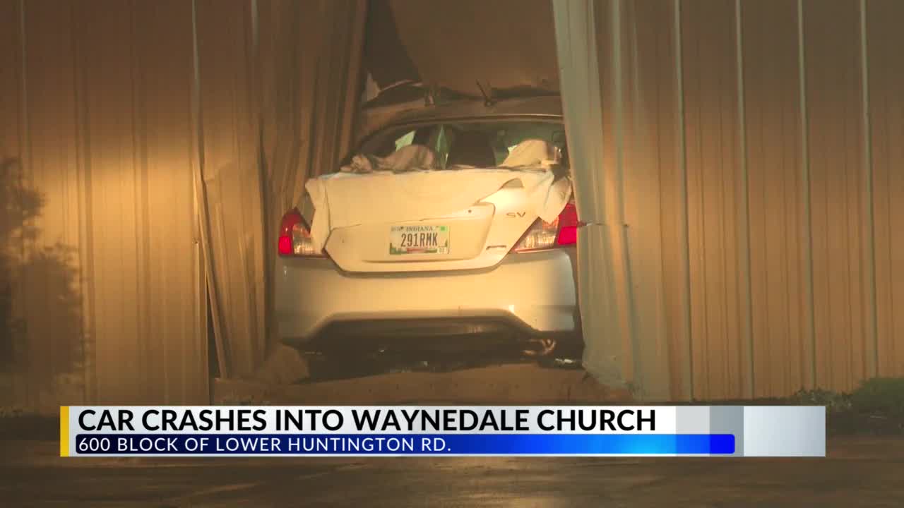 car crashes into Waynedale church WANE 15