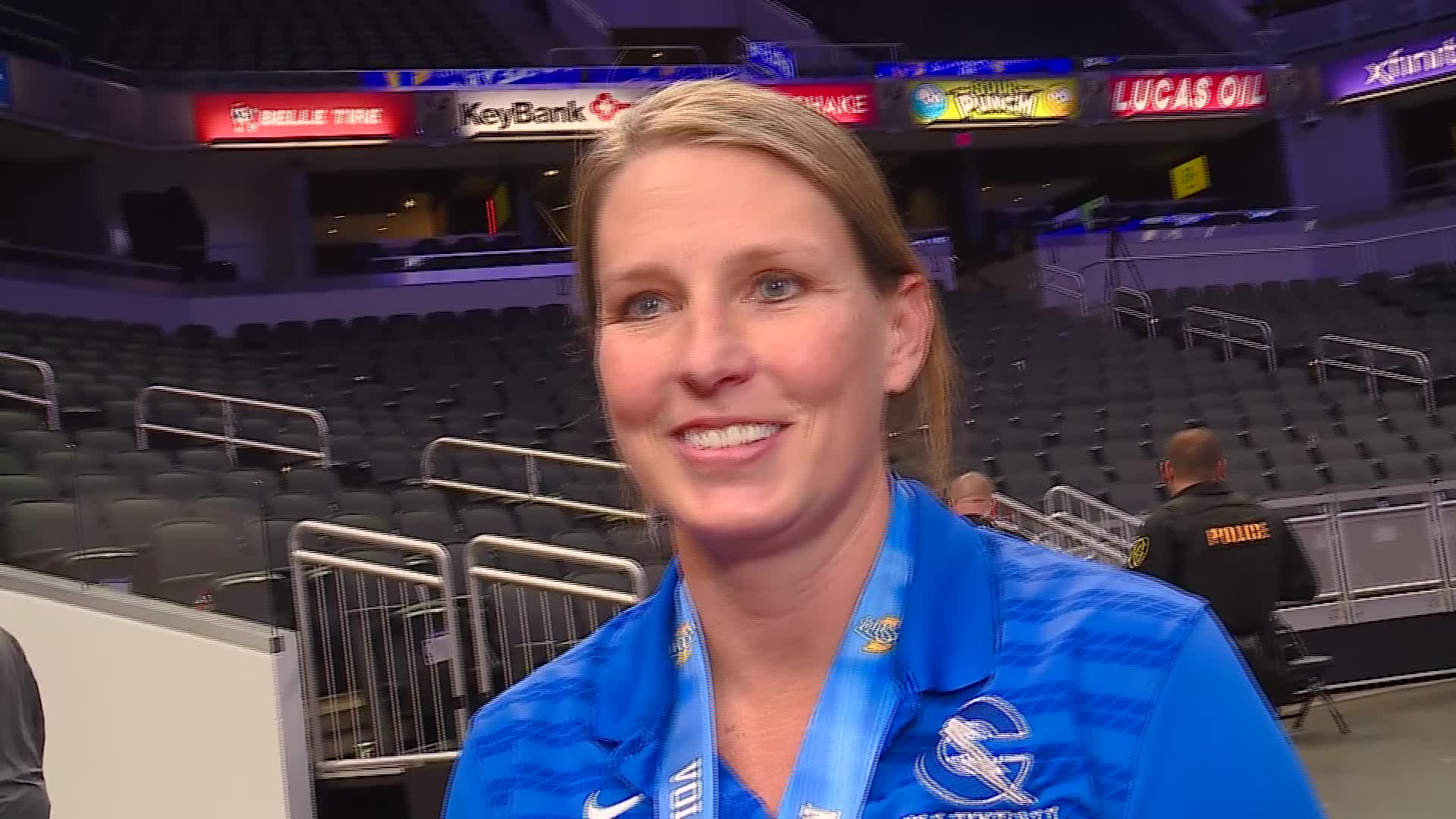 Carroll head girls volleyball coach Pandy Sinish postgame interview 11 ...