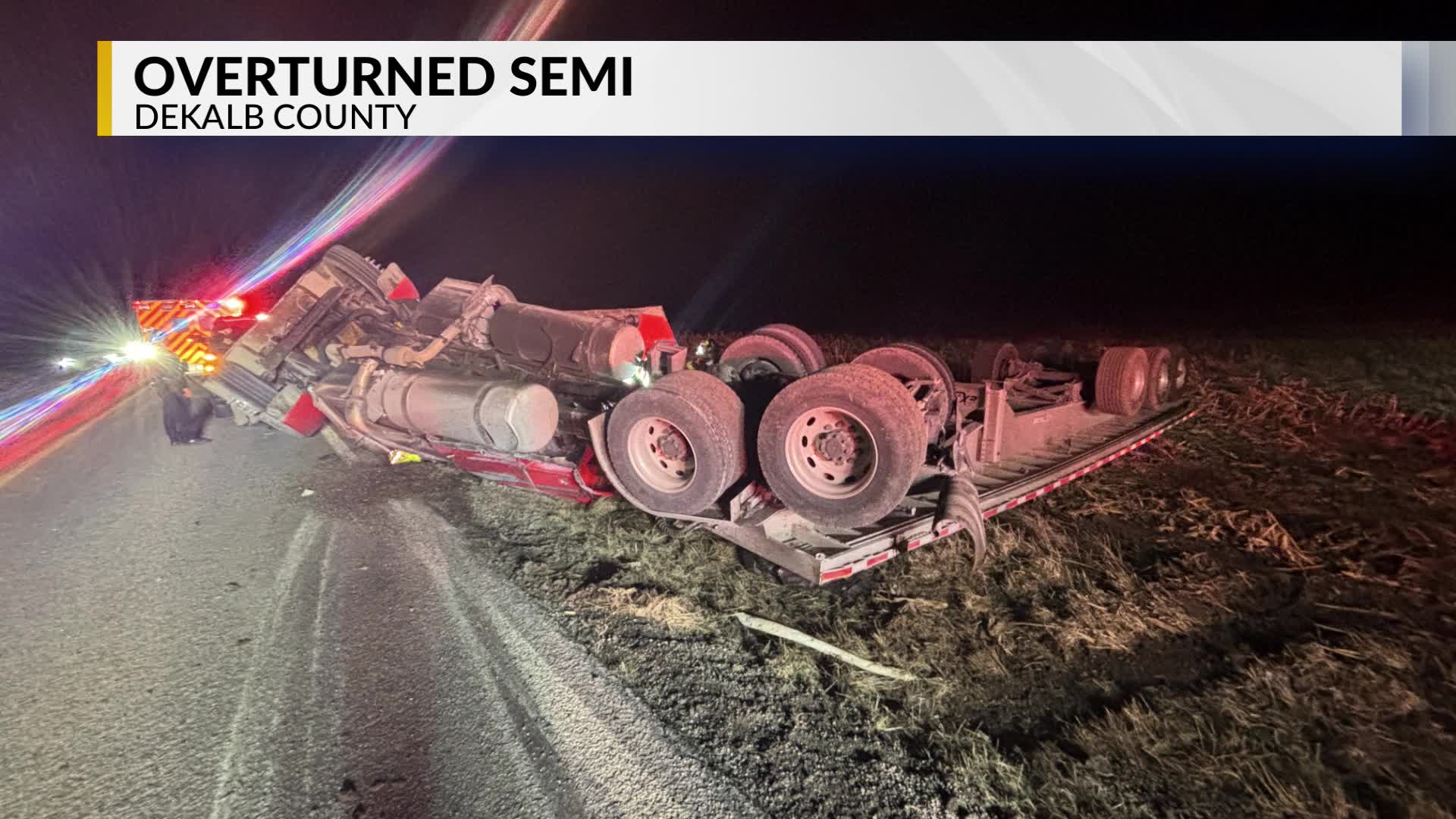 Driver injured after semi overturns in DeKalb County – WANE 15
