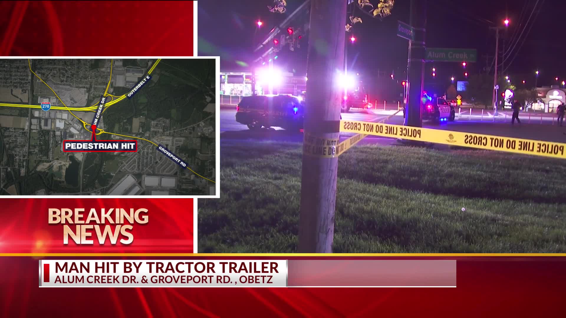 Man critical after struck by tractor trailer in Obetz – NBC4 WCMH-TV