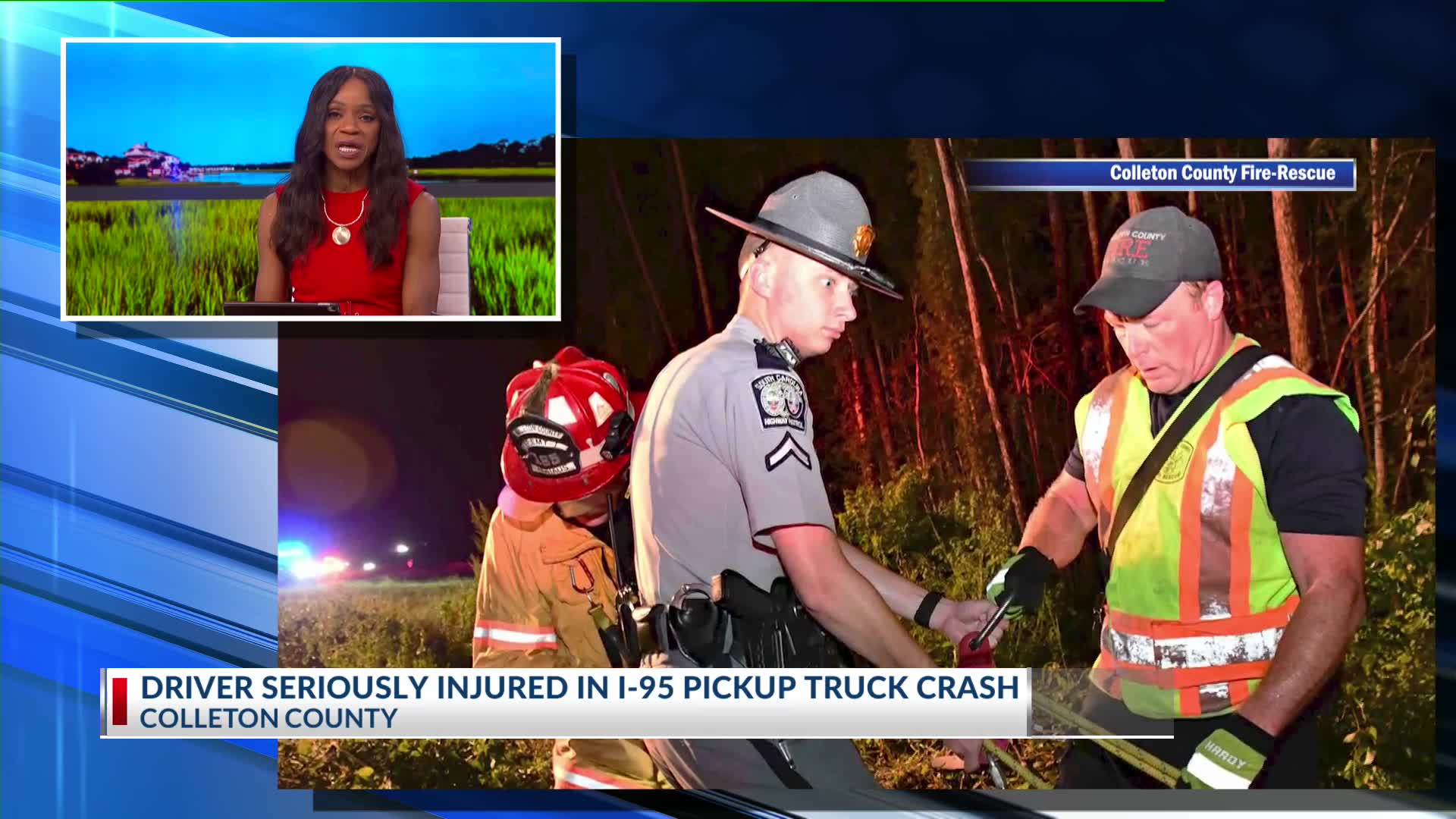 Driver seriously injured in I-95 pickup truck crash – WCBD News 2