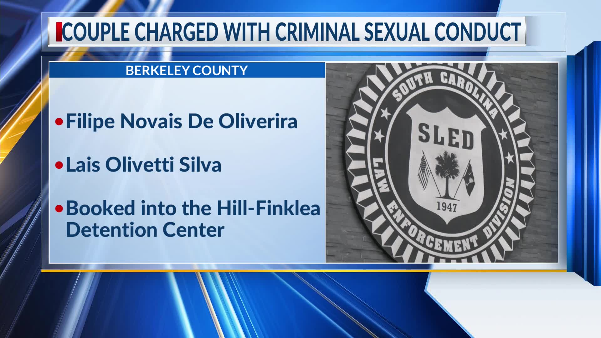 SLED charges Berkeley County couple with criminal sexual conduct – WCBD ...
