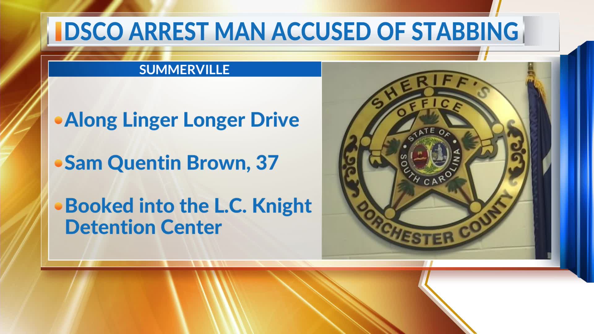 Dorchester County deputies arrest man for stabbing victim – WCBD News 2