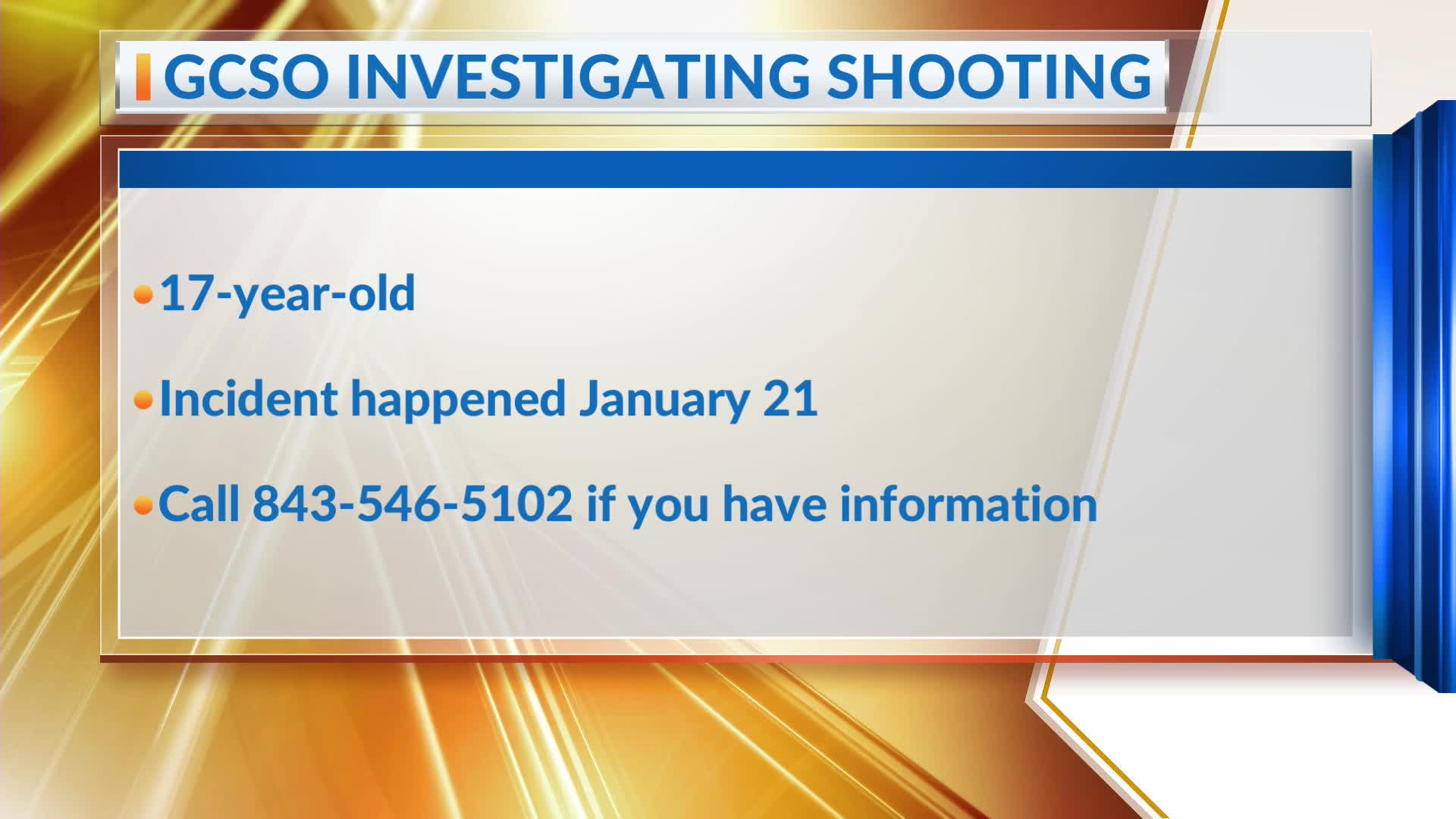 Deputies investigating at teen shot in Georgetown County – WCBD News 2