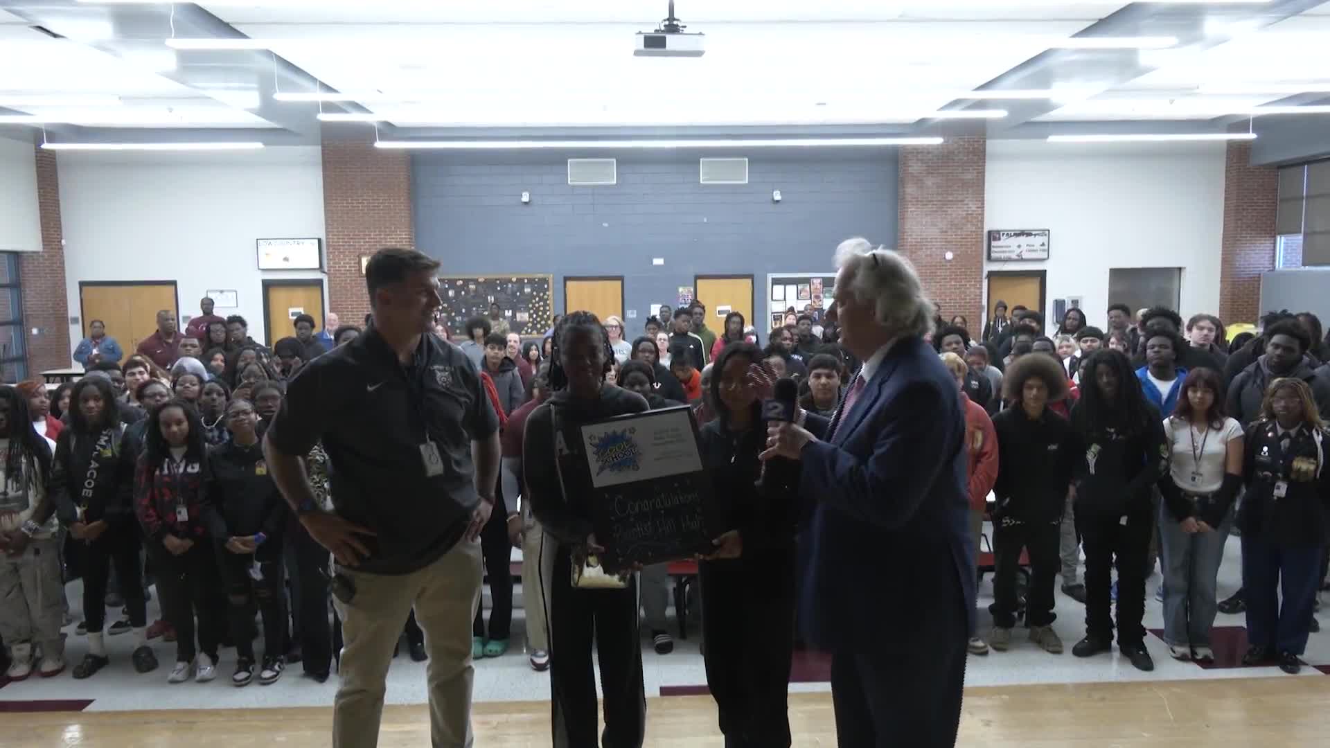 Baptist Hill High School receives the News 2 Cool School award