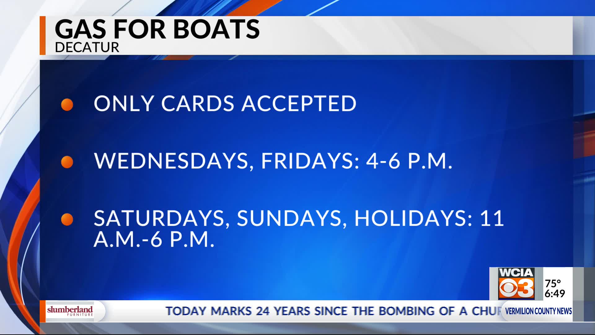 Gas for boats available at Lake Decatur starting May 25