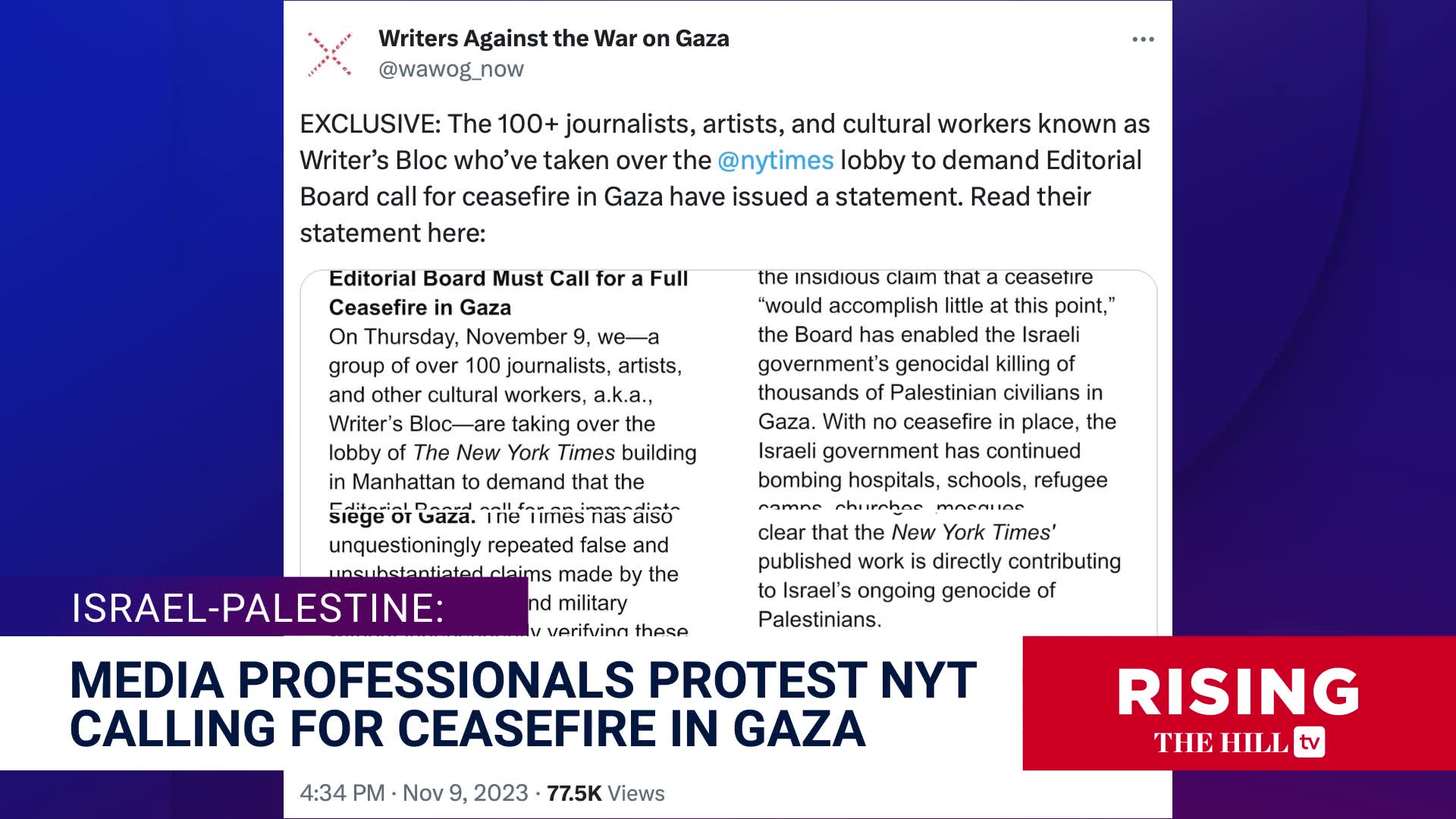 WRITERS AGAINST THE WAR ON GAZA